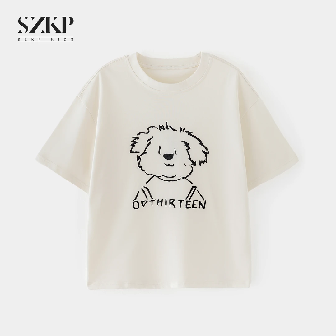 SZKP纯棉针织吸汗t恤女童夏季新款儿童洋气圆领短袖BGYX551171