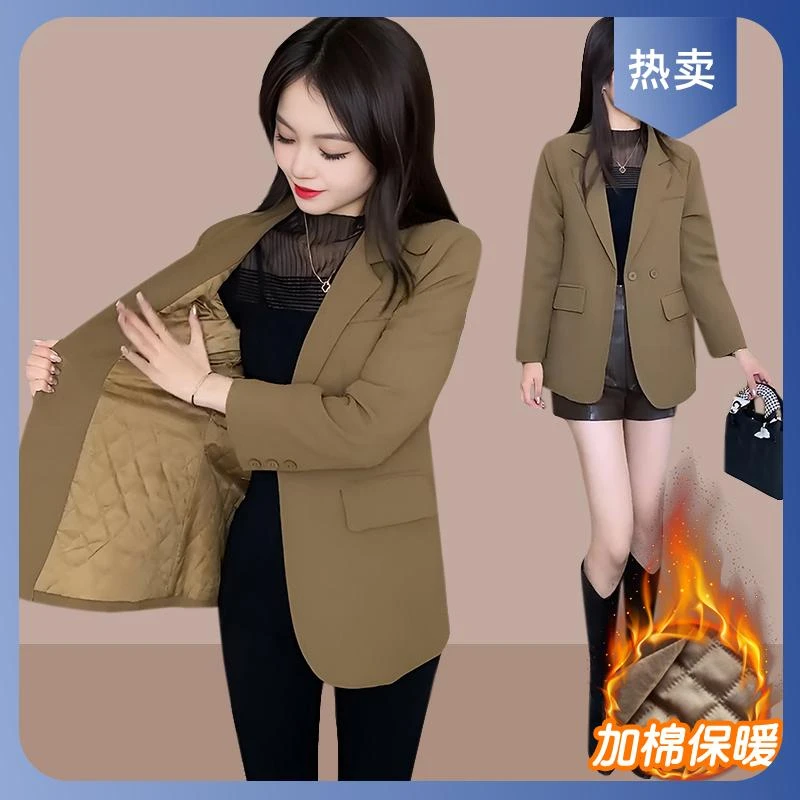 西装外套女黑色气质小个子2025年冬季新款高级感大码休闲西服上衣