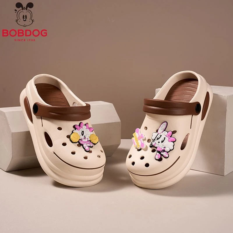 巴布豆儿童洞洞鞋夏季新款女童厚底防滑耐磨踩屎感户外两穿凉拖鞋