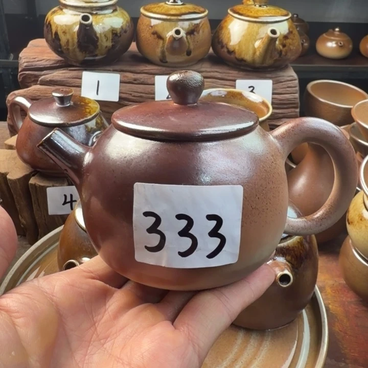 ****事建水紫陶白泥柴烧壶