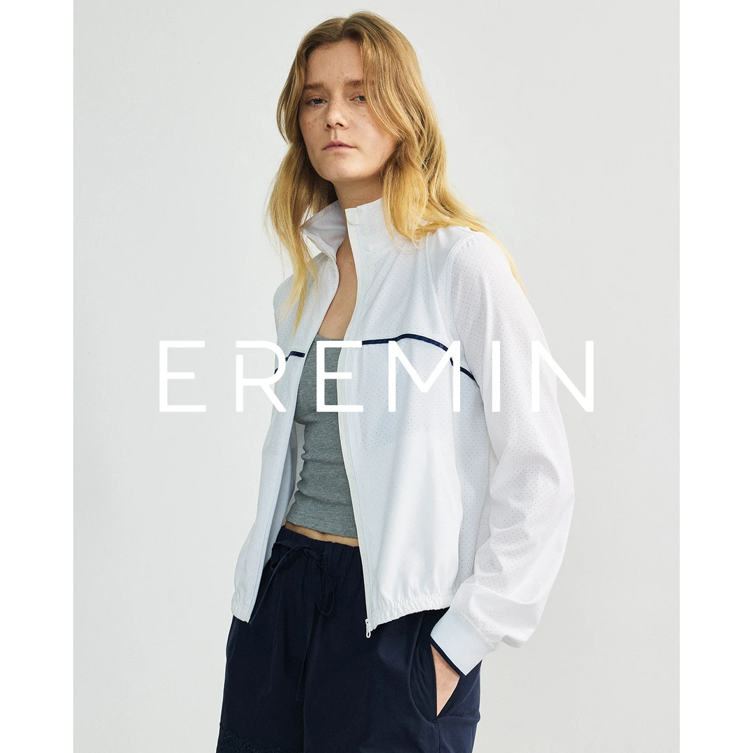 DE Mincollection网球夹克/运动感拼色立领雕孔短款夹克外套55141