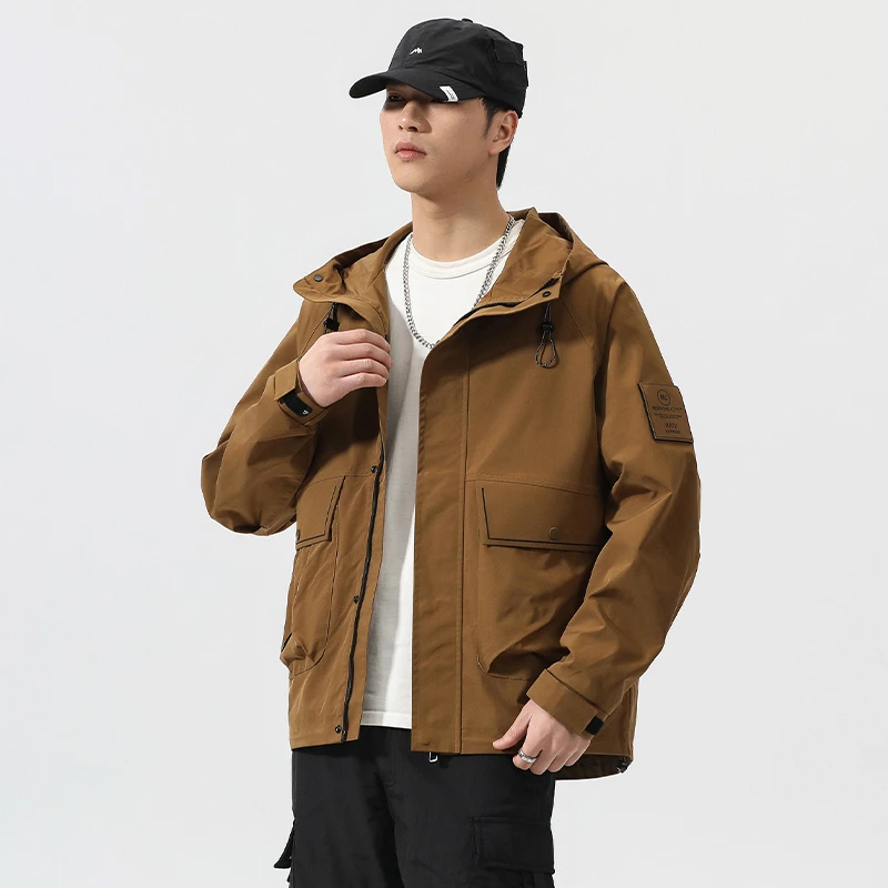 外套男士时尚夹克运动户外休闲连帽春秋宽松防风91023