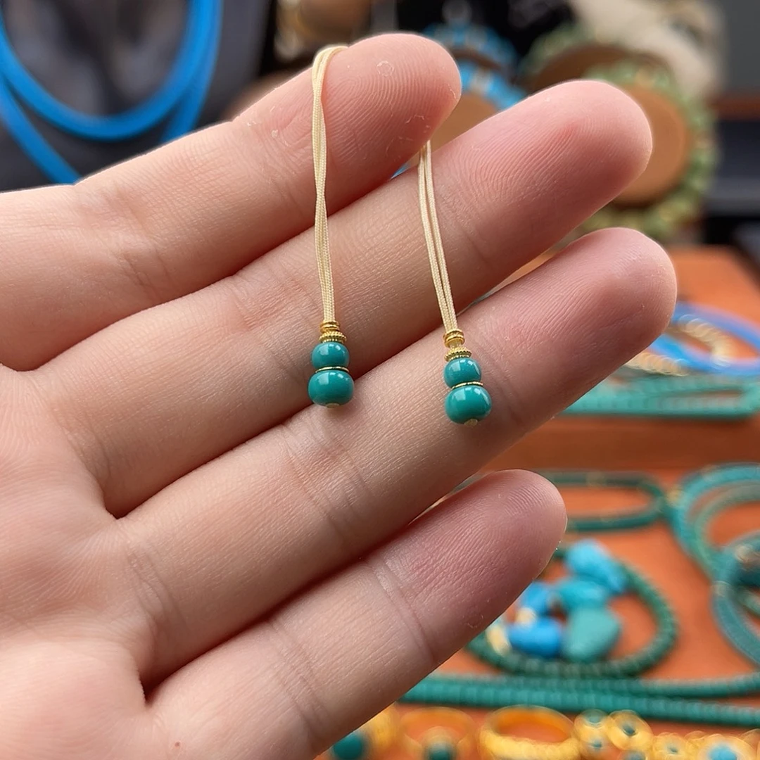 绿松石18K金镶嵌配饰