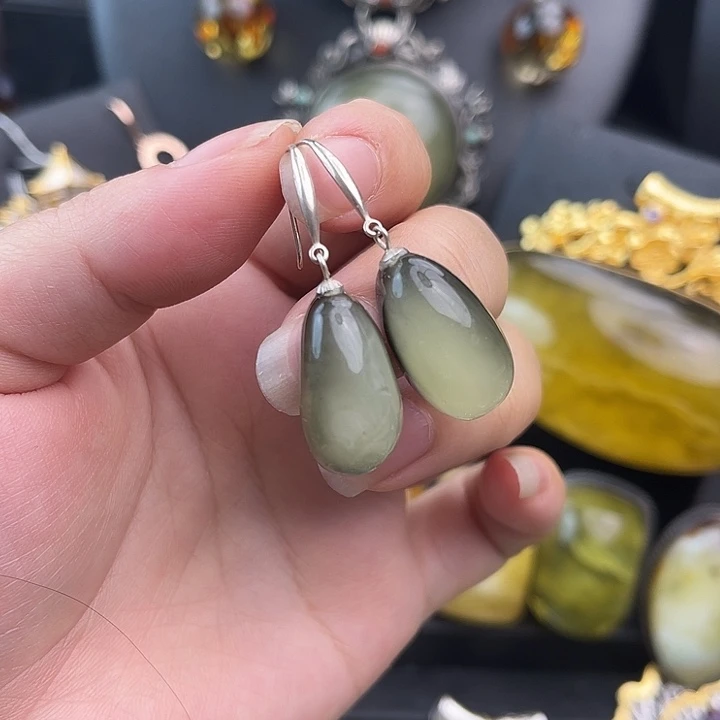 琥珀银S925镶嵌裸石