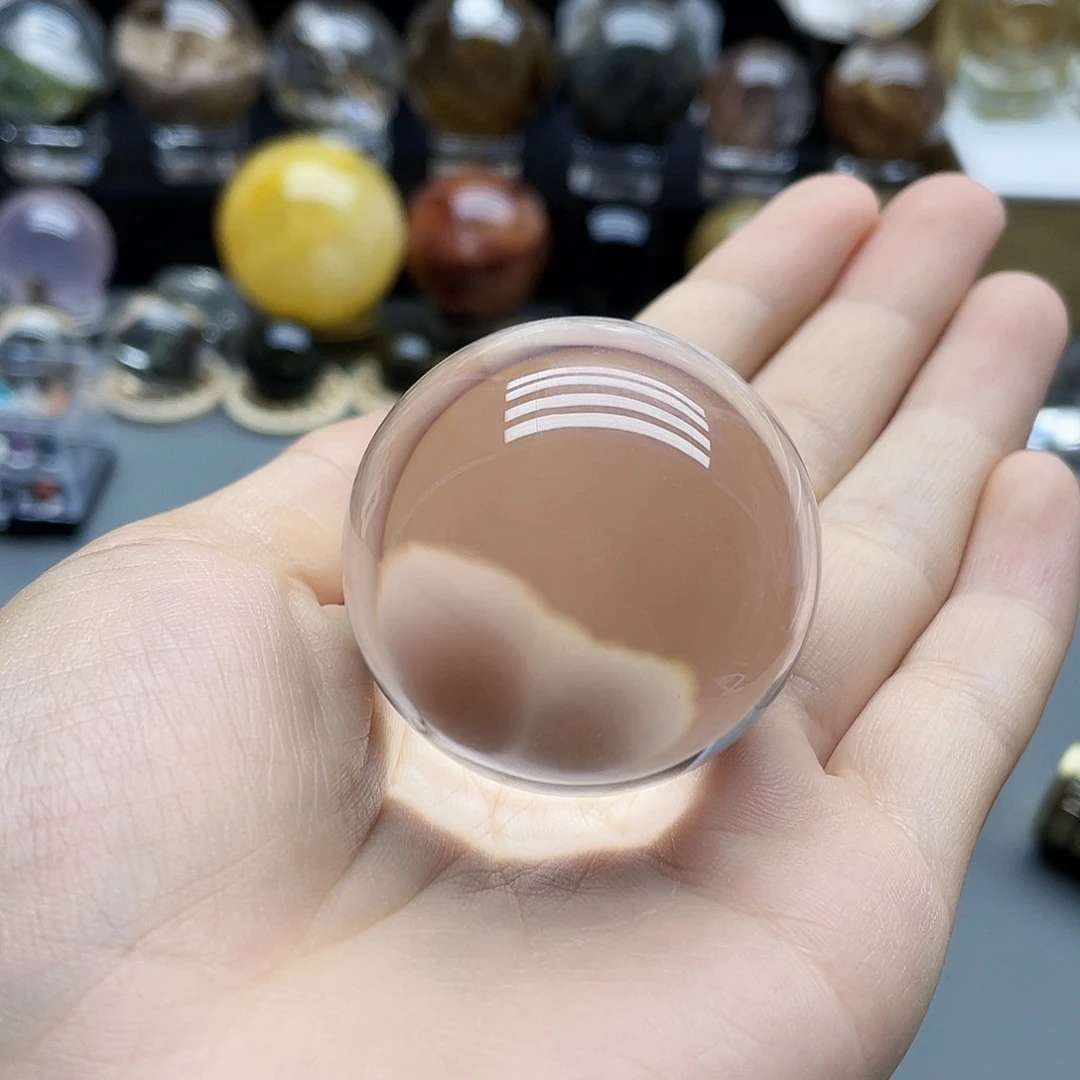 水晶珠宝半成品未镶嵌天然白水晶42.7mm