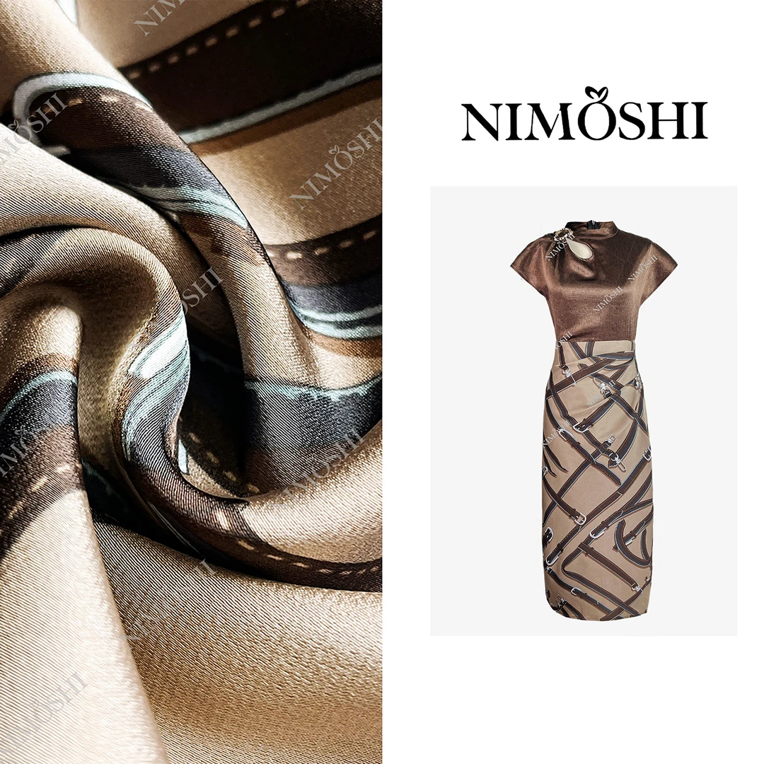 NIMOSHI【倩倩】夏季新款法式轻奢拼接色系设计气质显瘦连衣裙Q1825