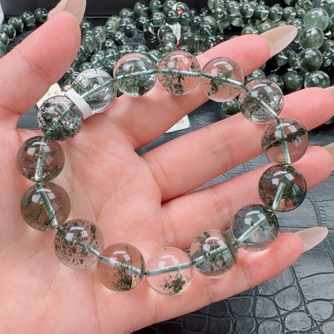 未镶嵌手链水晶绿幽灵14mm
