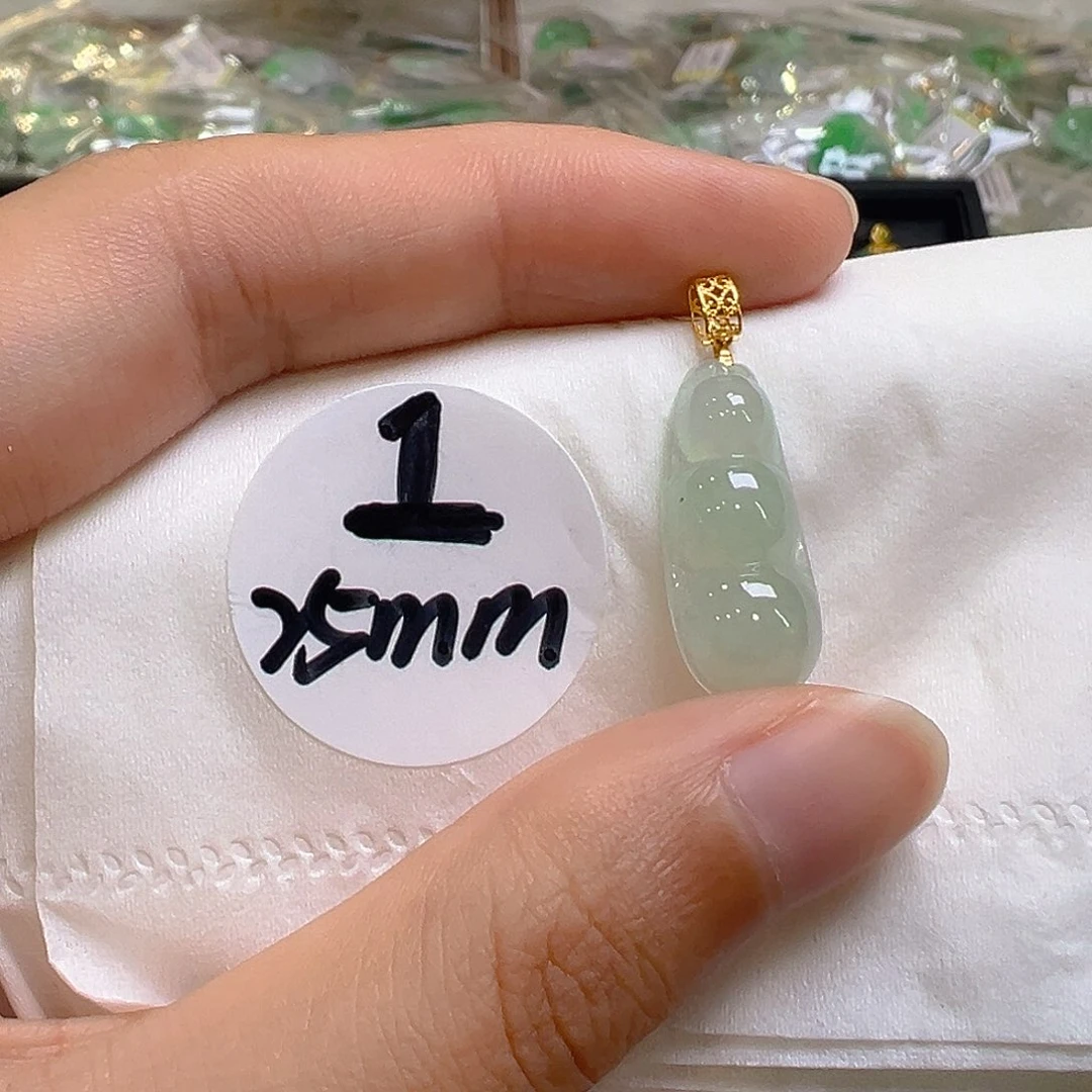 翡翠18K金镶嵌吊坠(不含链)翡翠