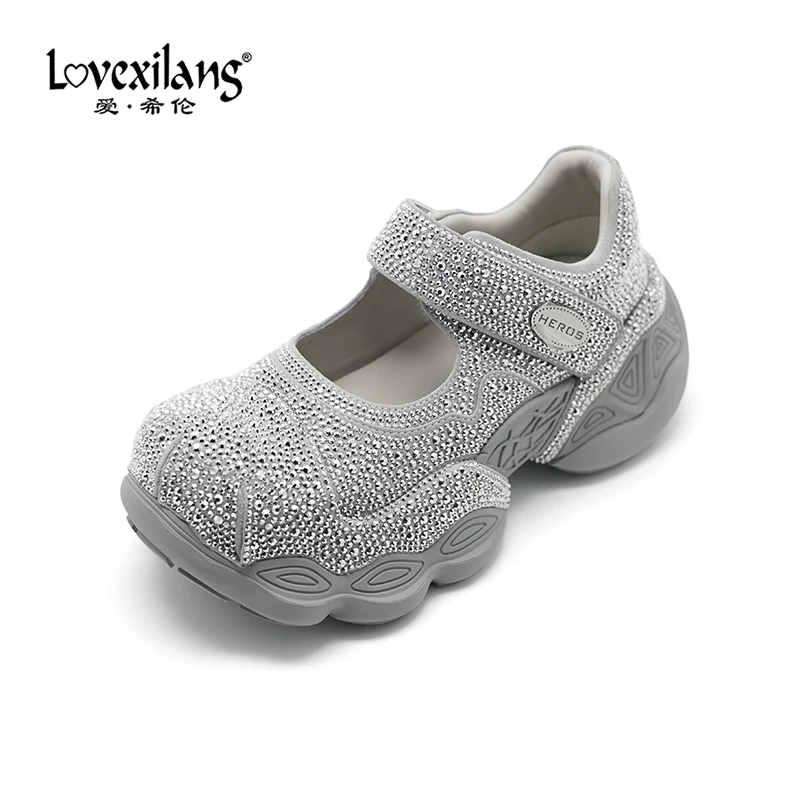 爱希伦2025新款水钻休闲鞋厚底增高运动鞋女玛丽珍女鞋L2512852X
