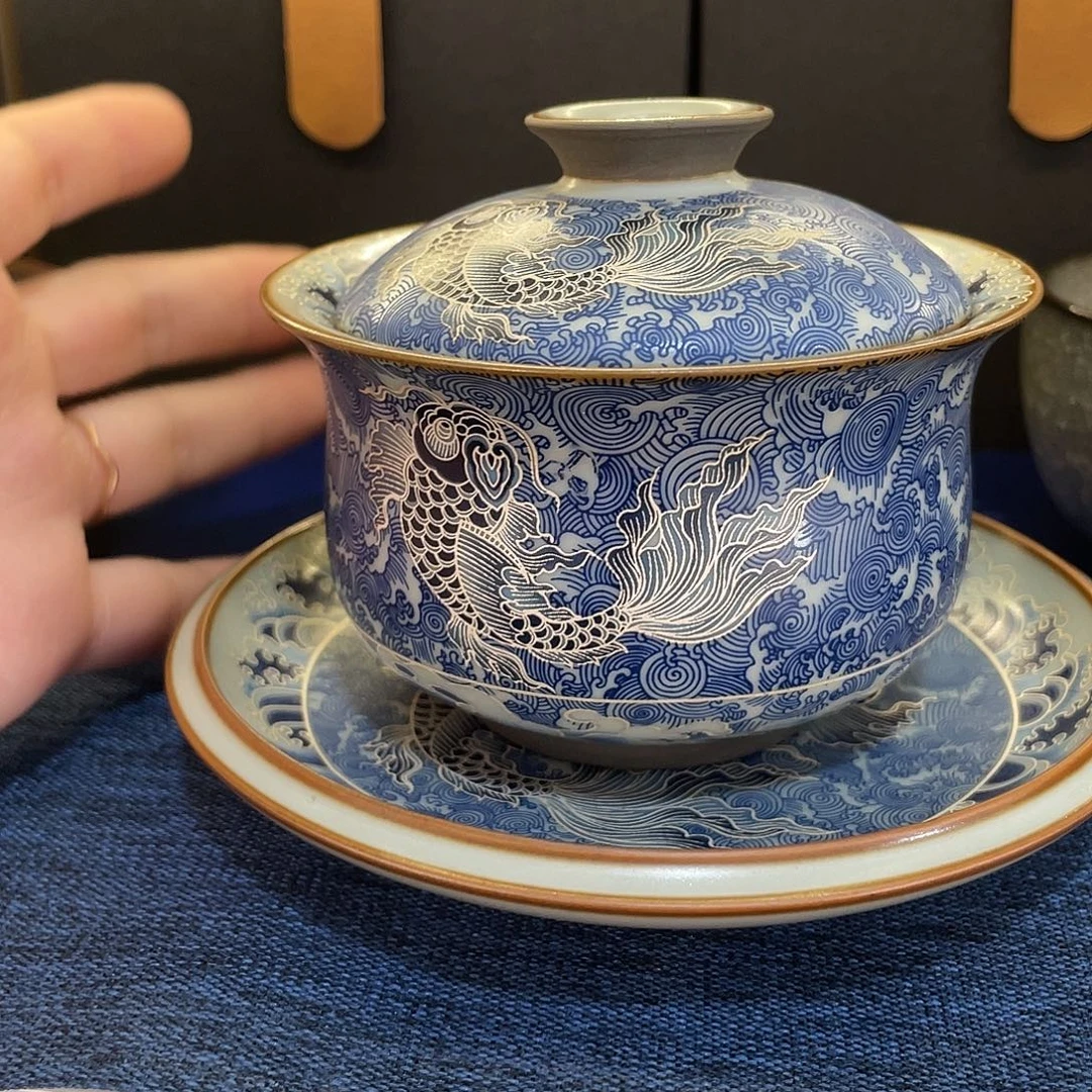 陶景德陶瓷盖碗茶具