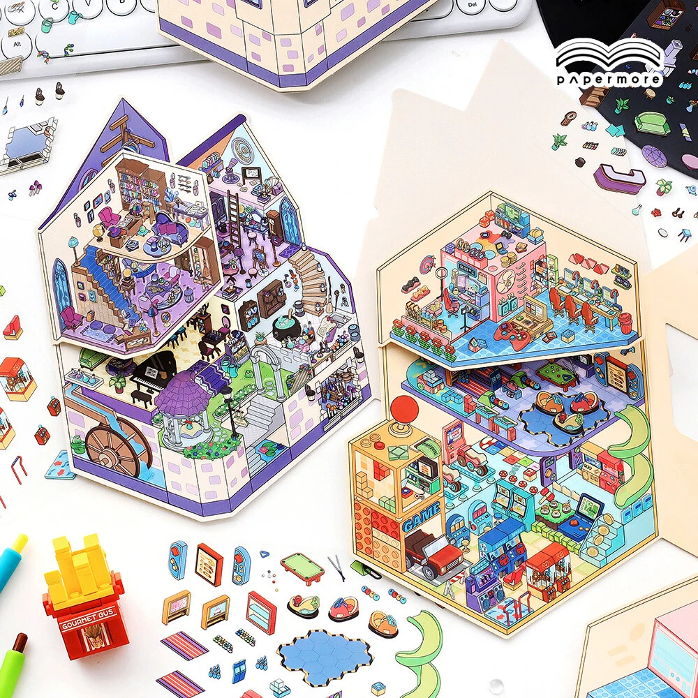 PaperMore小角落第四弹3D造景贴纸立体场景贴纸造景手账diy贴纸