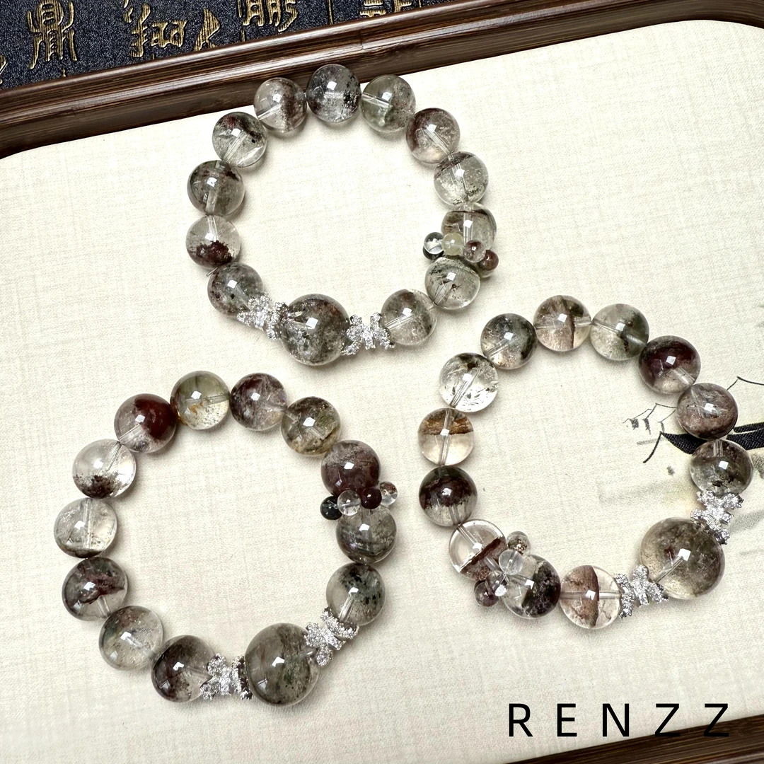 7250 天然绿幽灵水晶手串/手链 (多样性发一条)