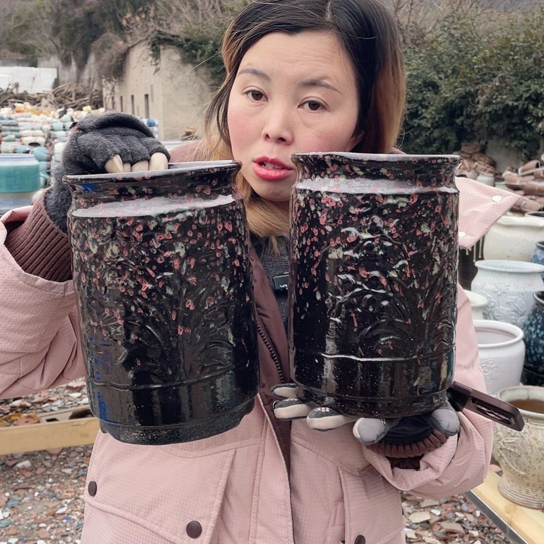 红陶王嫂花盆0214-黑风花