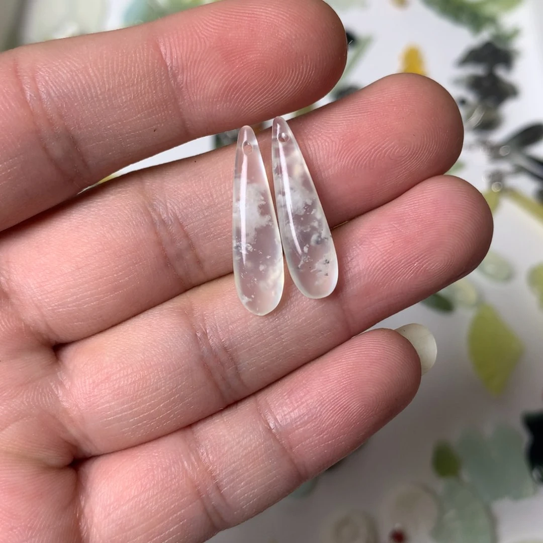 蛇纹石玉耳饰未镶嵌熬**拜