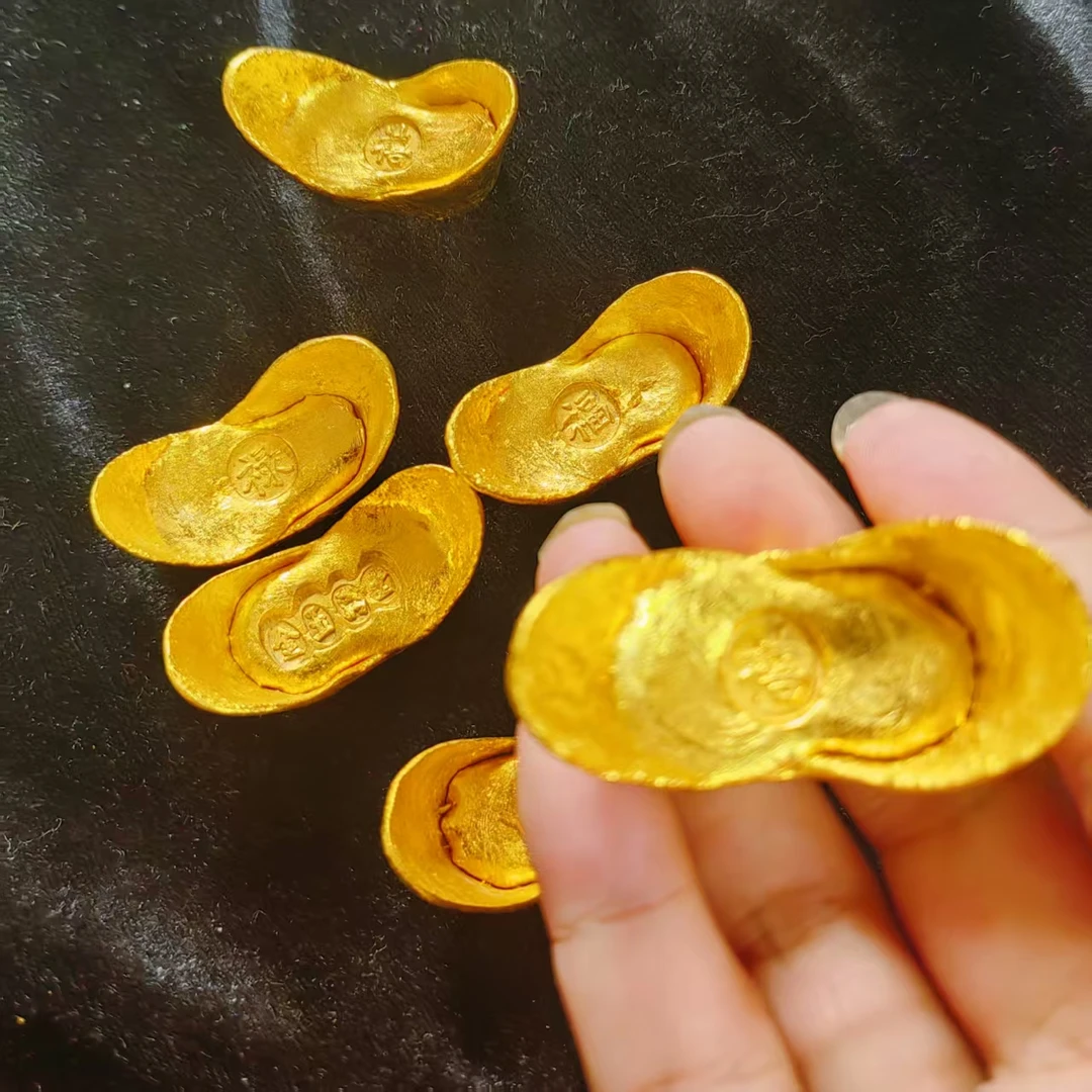 古法中式 金色元宝  古风招财摆件 可溶可化 可改款