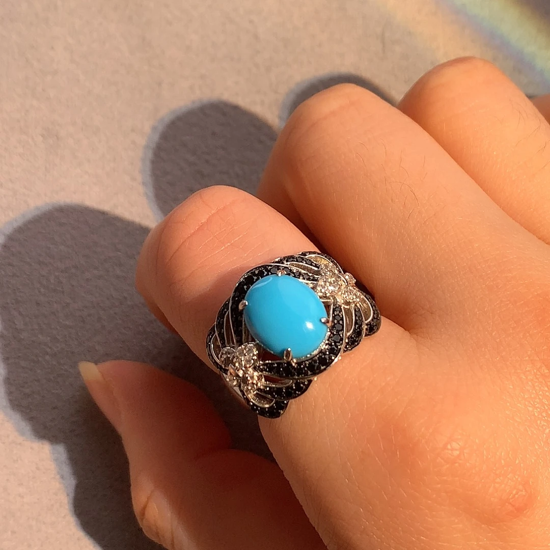 银S925镶嵌绿松石珠宝奇石