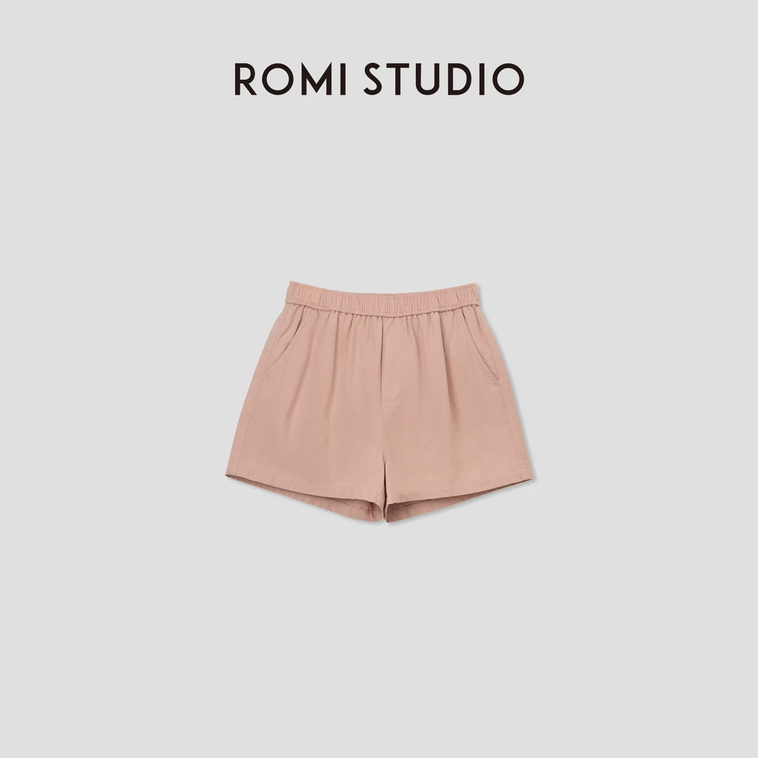 ROMI STUDIO“自由呼吸” %棉酵洗纹理透气休闲短裤 24SSK280