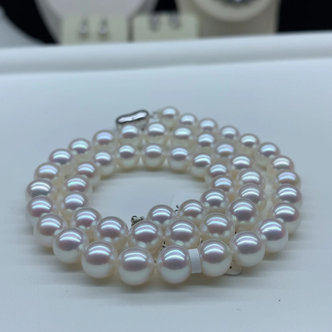 未镶嵌淡水珍珠颈饰7.5-8.5mm爱迪生项链