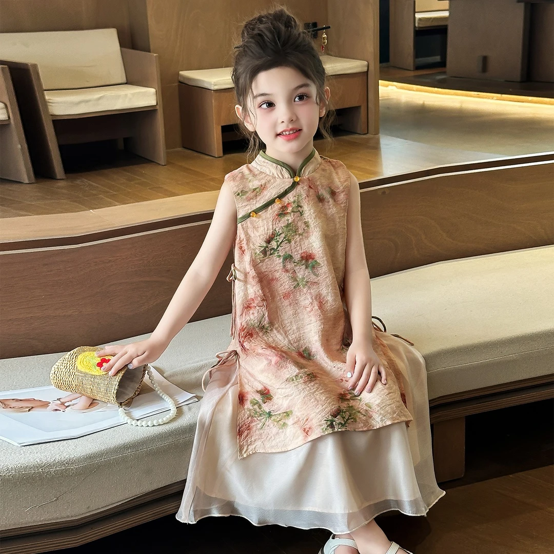 A2797女童汉服连衣裙夏中式儿童旗袍公主裙女孩超仙国风裙子新款