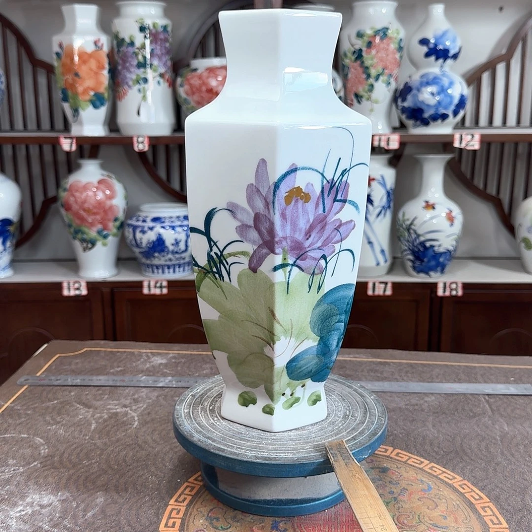 摆件景德镇陶瓷6紫荷
