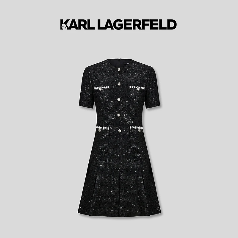 【粉丝专享】KARLLAGERFELD2025春季新款短袖连衣裙M21E1376