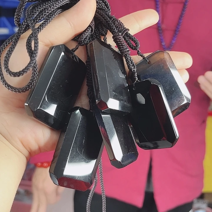 玛瑙吊坠未镶嵌T12黑灵芝吊坠发其一