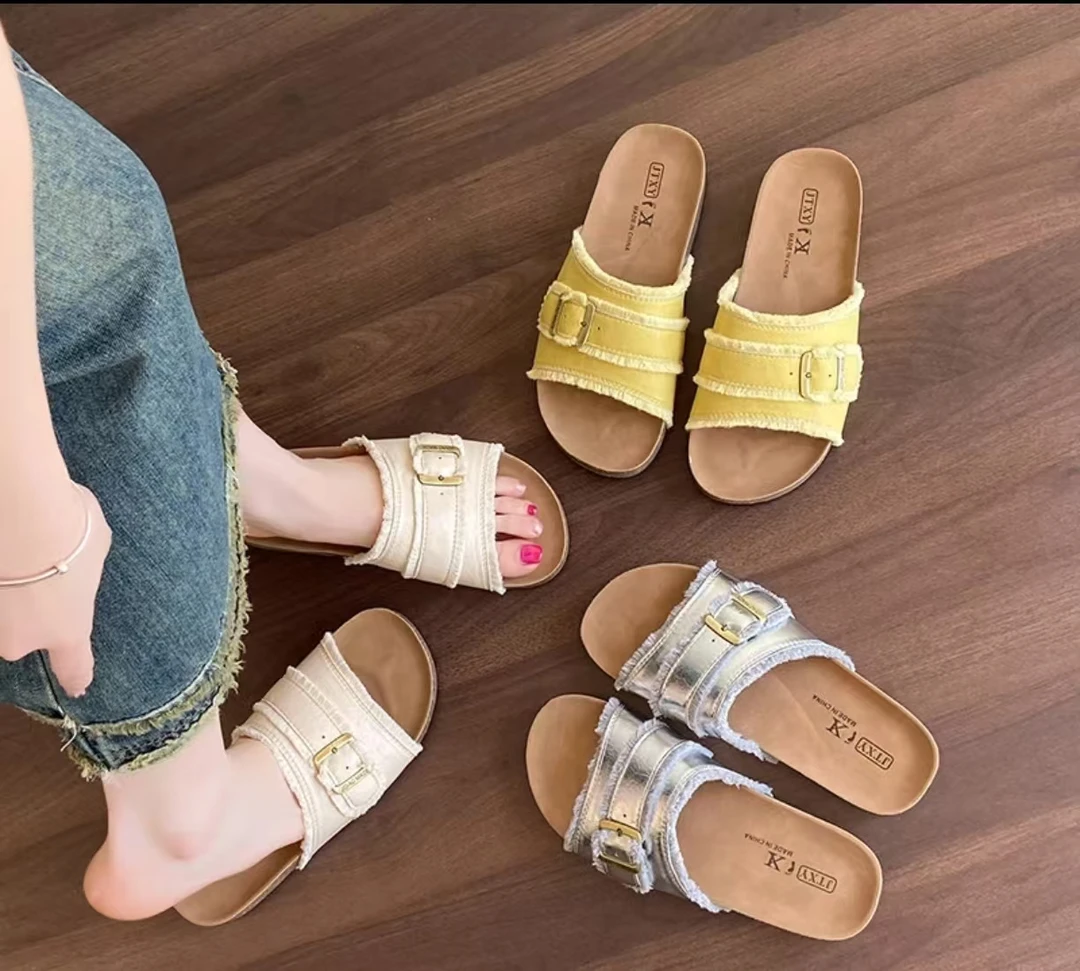 400流苏博肯拖鞋女2025新款休闲复古外穿拖鞋