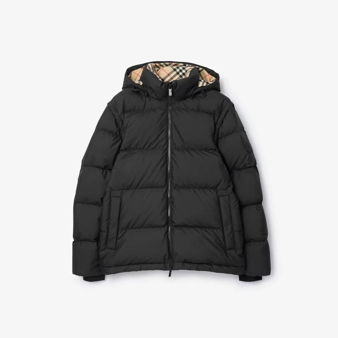 未使用 BURBERRY/博柏利 25 男士 连帽羽绒服可拆袖