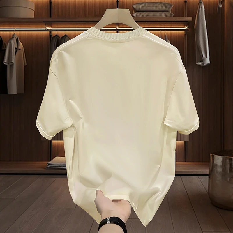 夏季圆领宽松时尚百搭男士短袖透气简约潮流韩版T2067