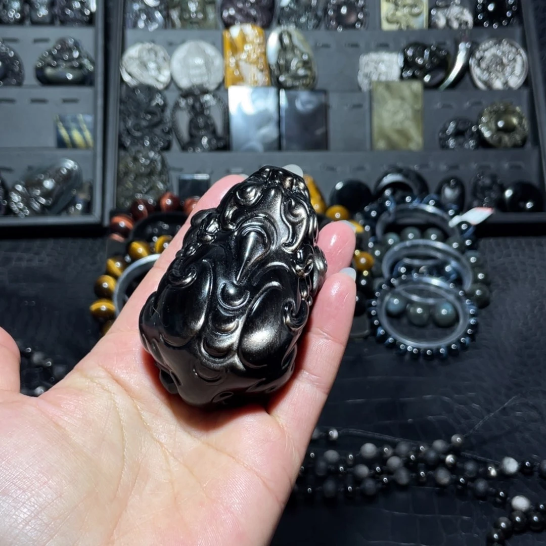黑曜岩珠宝奇石未镶嵌已**置