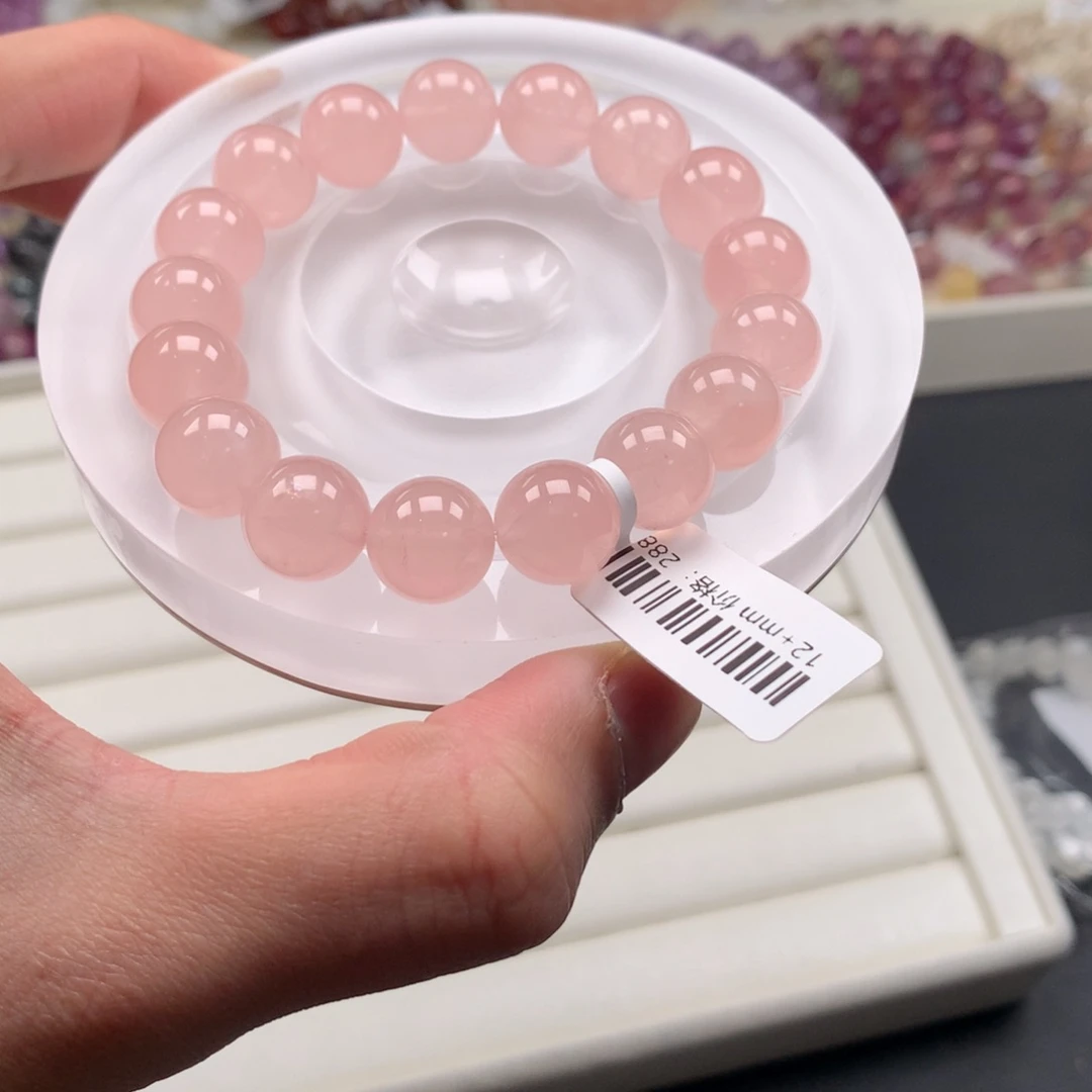 水晶手链未镶嵌西柚粉12，A60