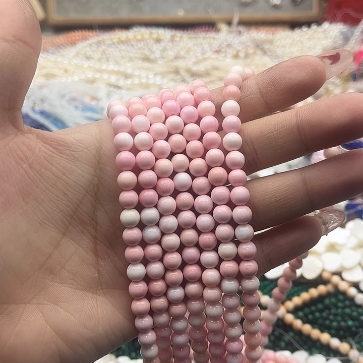 玛瑙/玉髓珠宝半成品未镶嵌一条6mm左右女王 贝