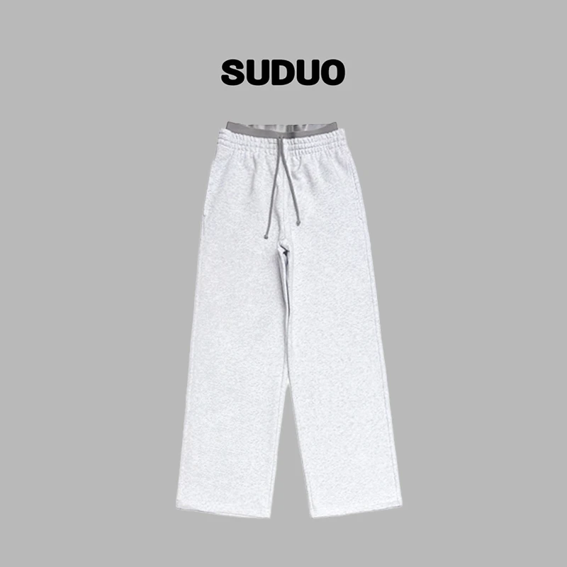 「SUDUO」朵朵2025秋冬季新款百搭简约双腰直筒卫裤S250221