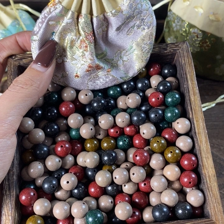 泥塑五行合香珠1.0瑕疵珠香包约50克