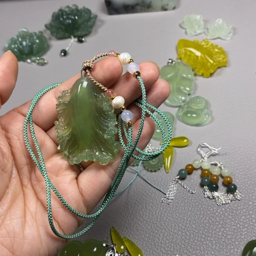 【闪购商品】蛇纹石玉挂件耳饰耳环项链未镶嵌小*