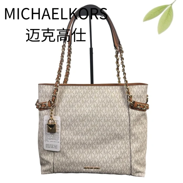 99新 MICHAEL KORS/迈克高仕 白老花单肩包G25128104底长30X27