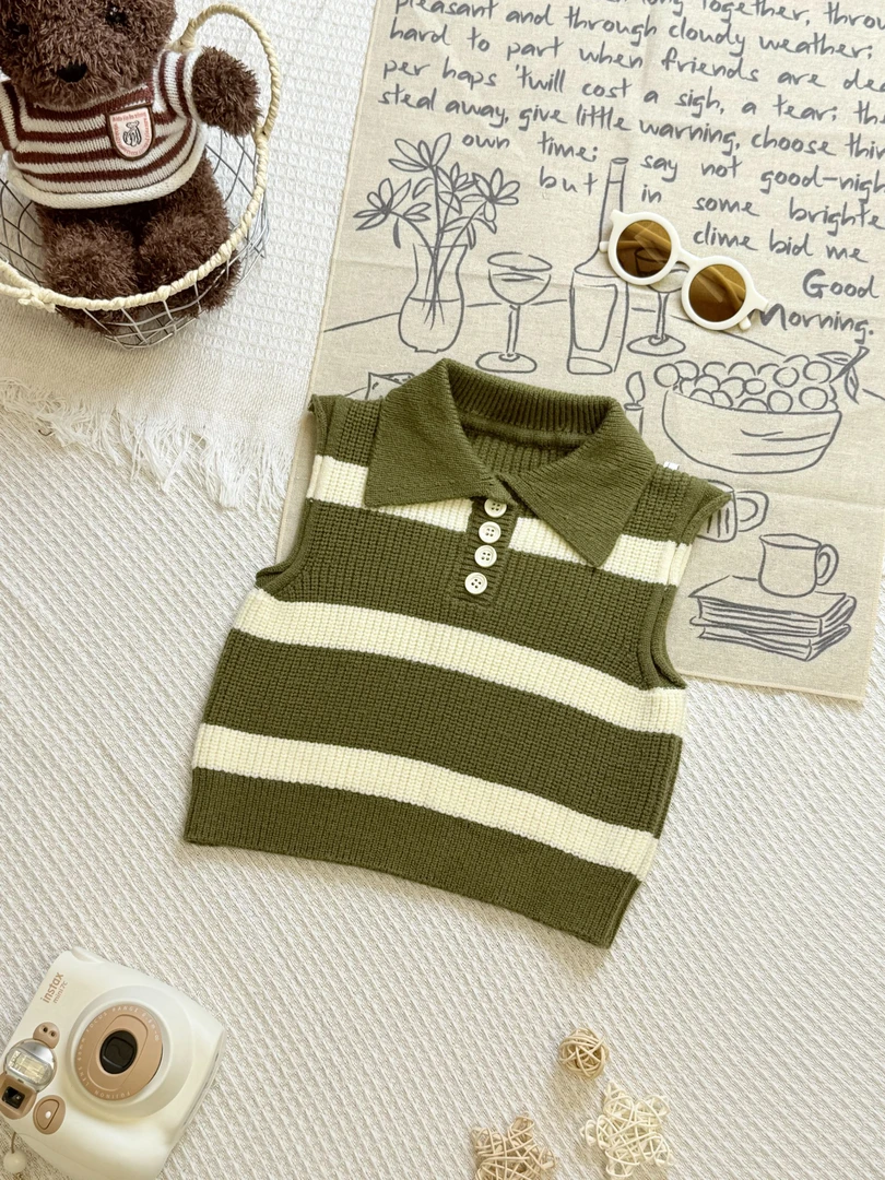 柚宁新款童装男童毛线针织背心