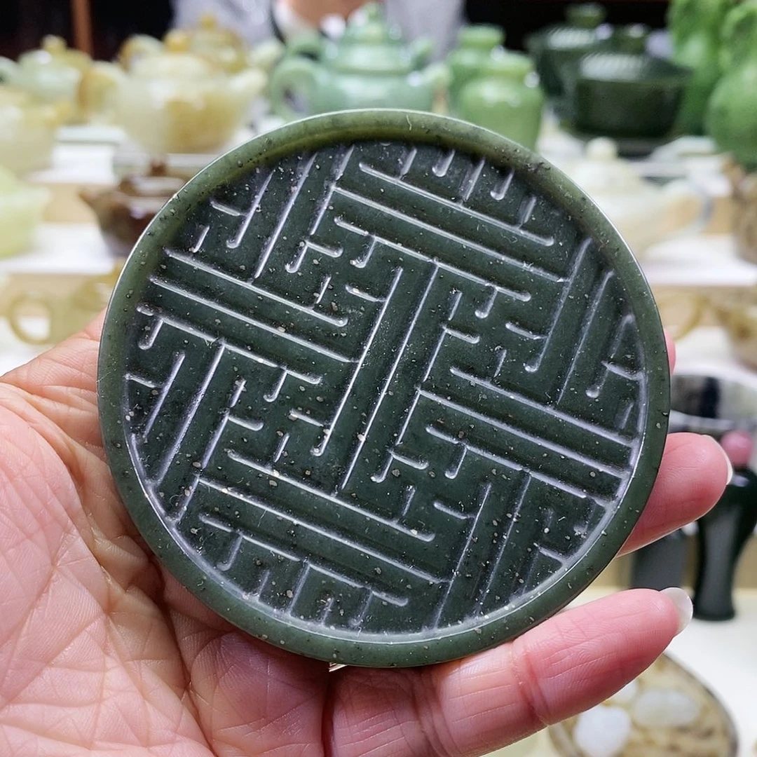 和田玉杯垫未镶嵌陈*天