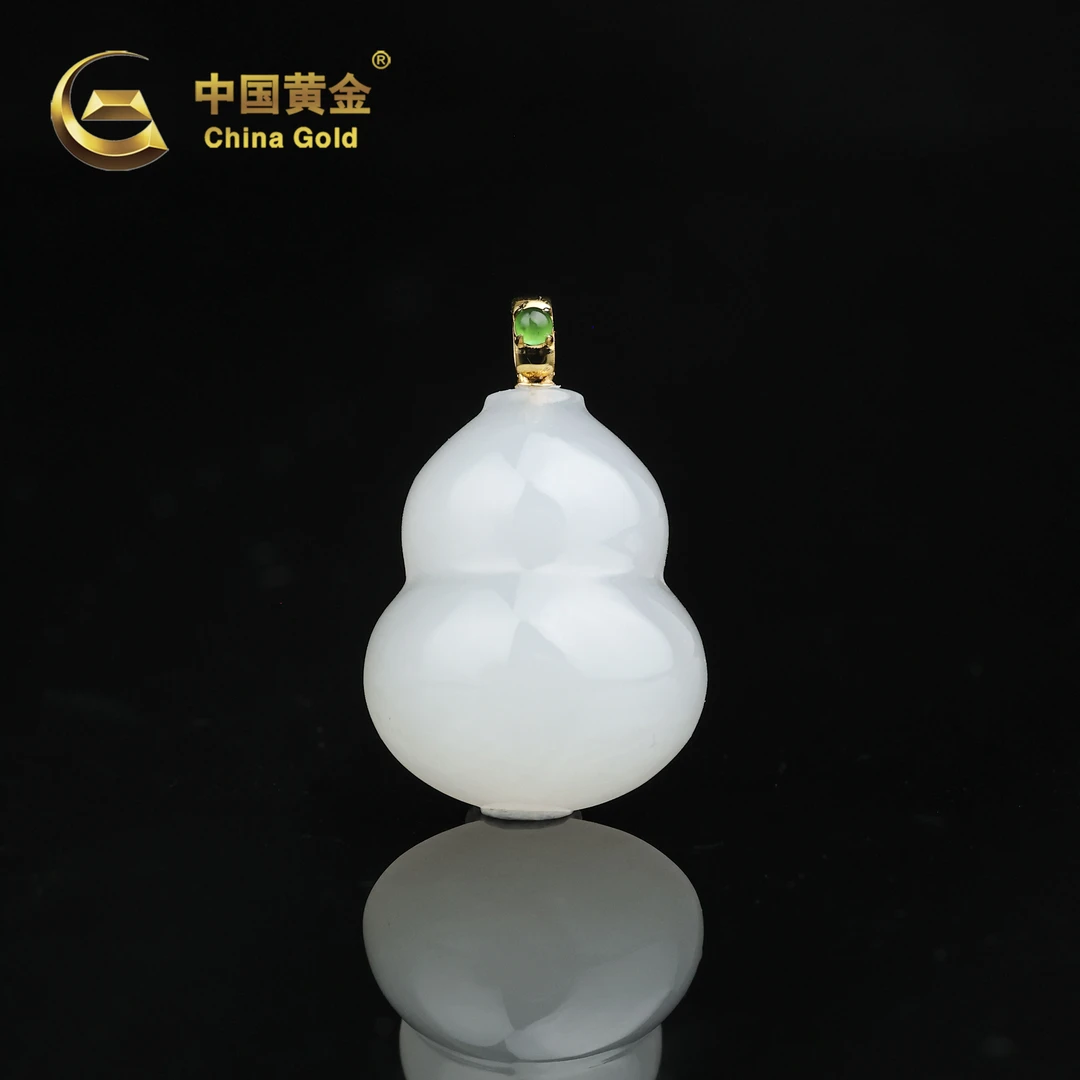 【中国黄金】滨福 | 和田玉*吊坠*18K金镶嵌-D11349-臻