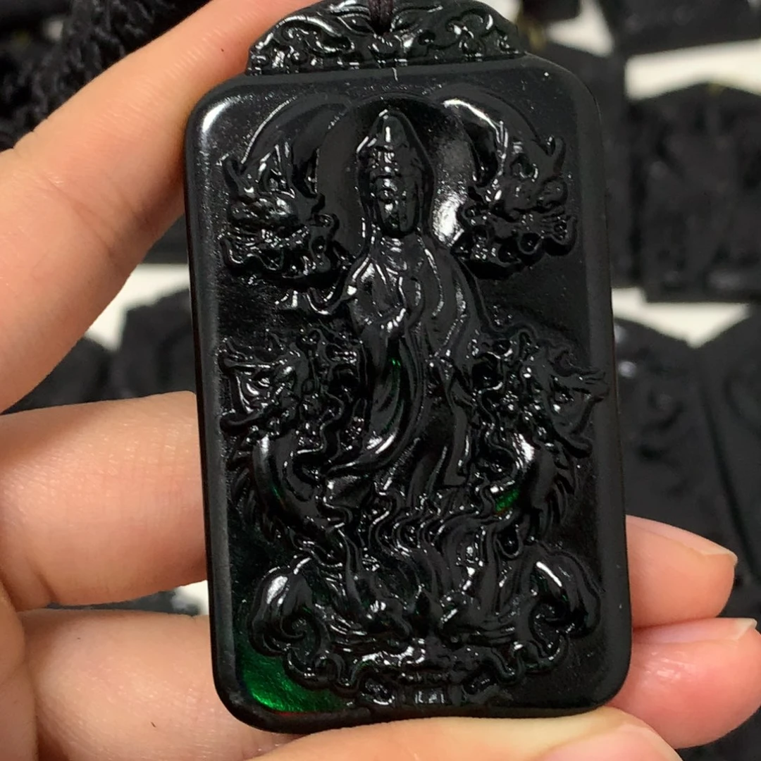 天然缅甸a货钢琴黑挂件