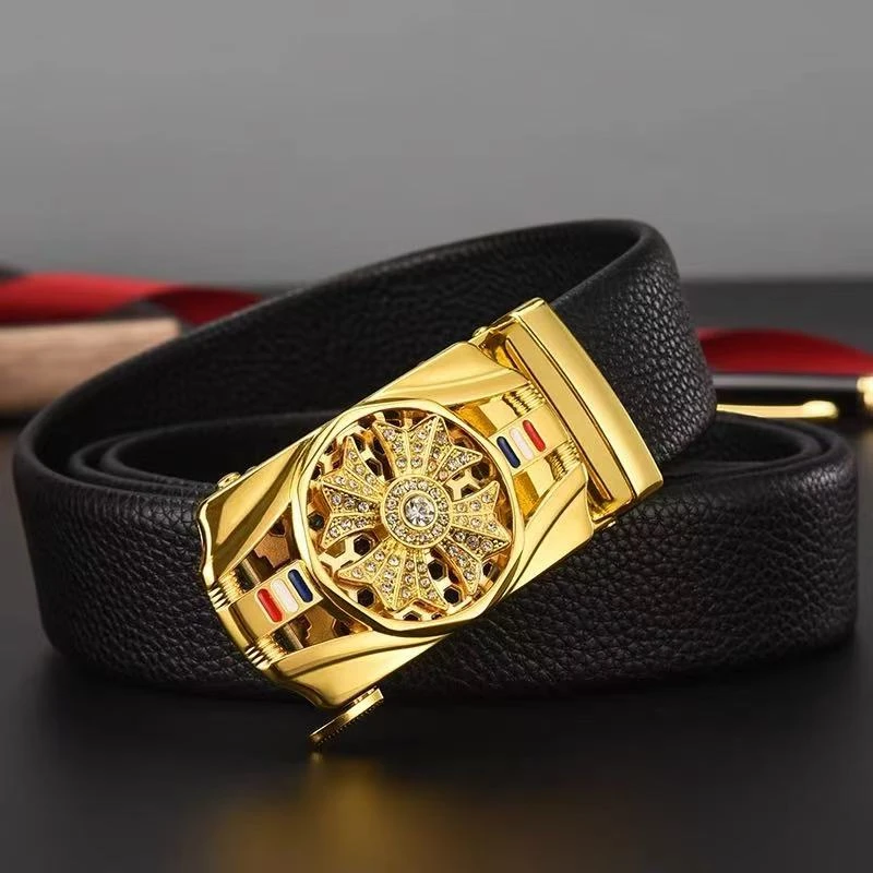 【龙哥严严】2025 时来运转旋转腰带 男士高档 荔枝纹自动扣 皮带