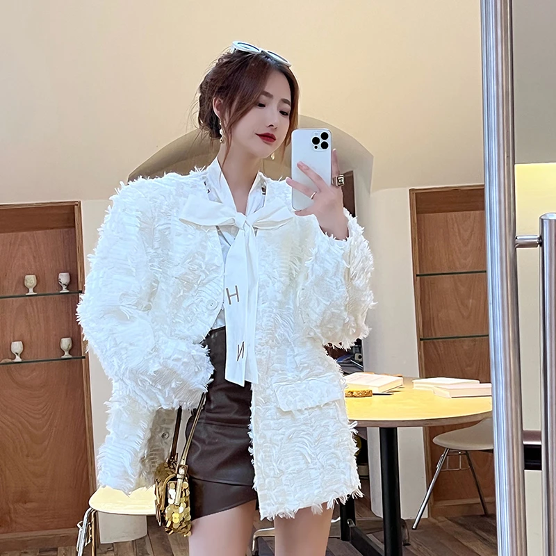 CHICHEN 小香风白色外套