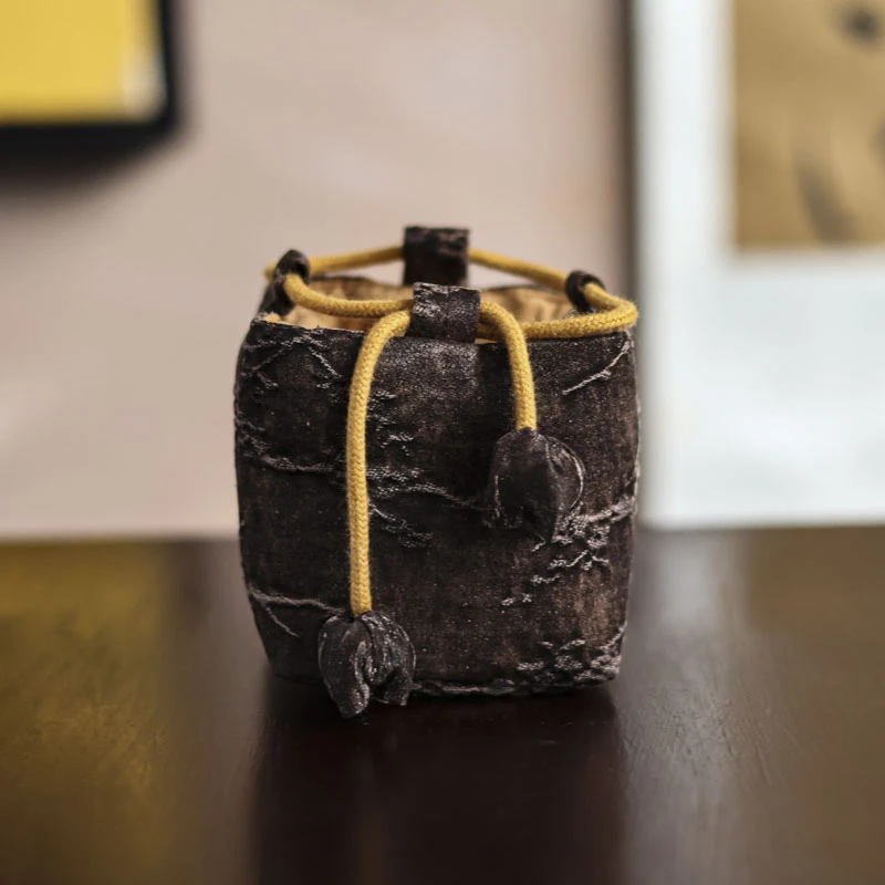 冰梅方口杯袋茶道配件（慢蓝S0076）