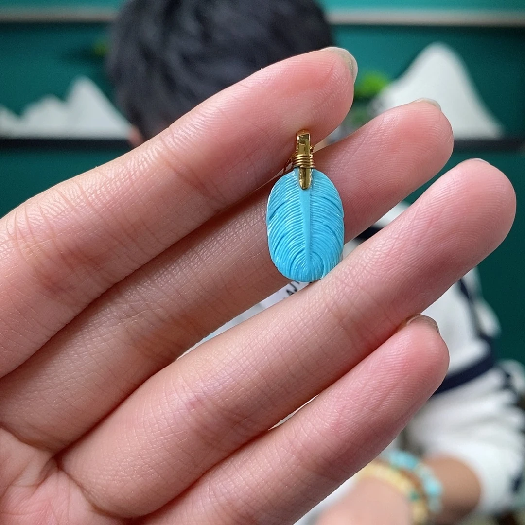 绿松石18K金镶嵌珠宝奇石