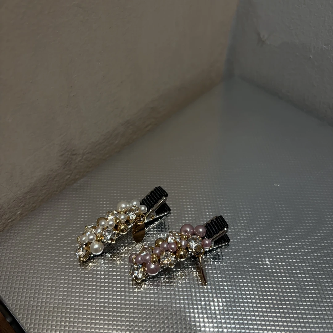 气质珠珠细闪发夹Y905