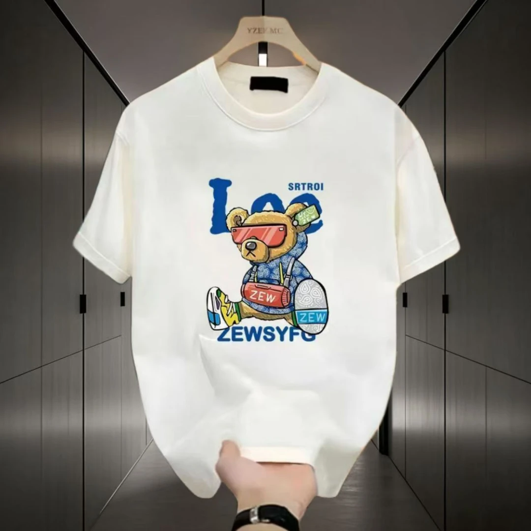 印花男款薄款男女同款短袖T恤潮流日常情侣运动圆领夏季