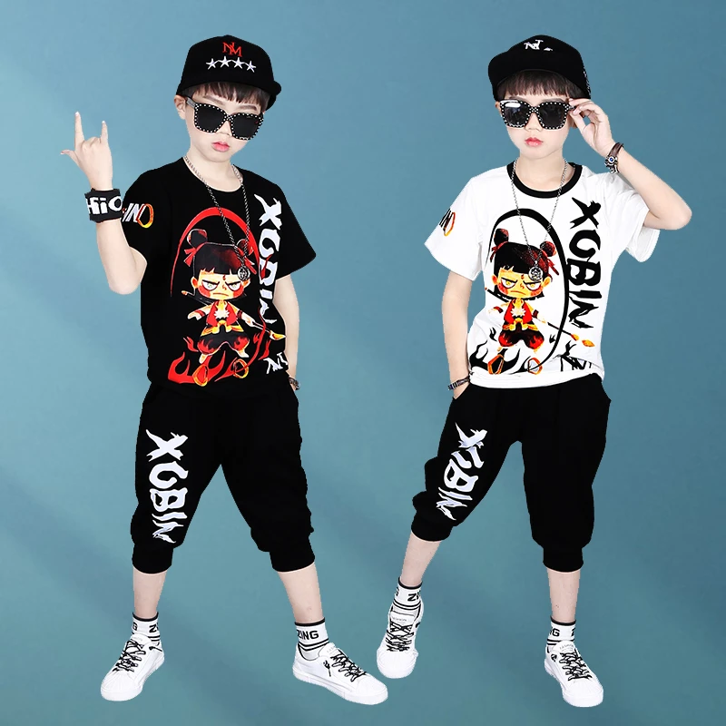 哪吒2之魔童闹海短袖T恤男2025新款夏季动漫周边衣服儿童套装夏装