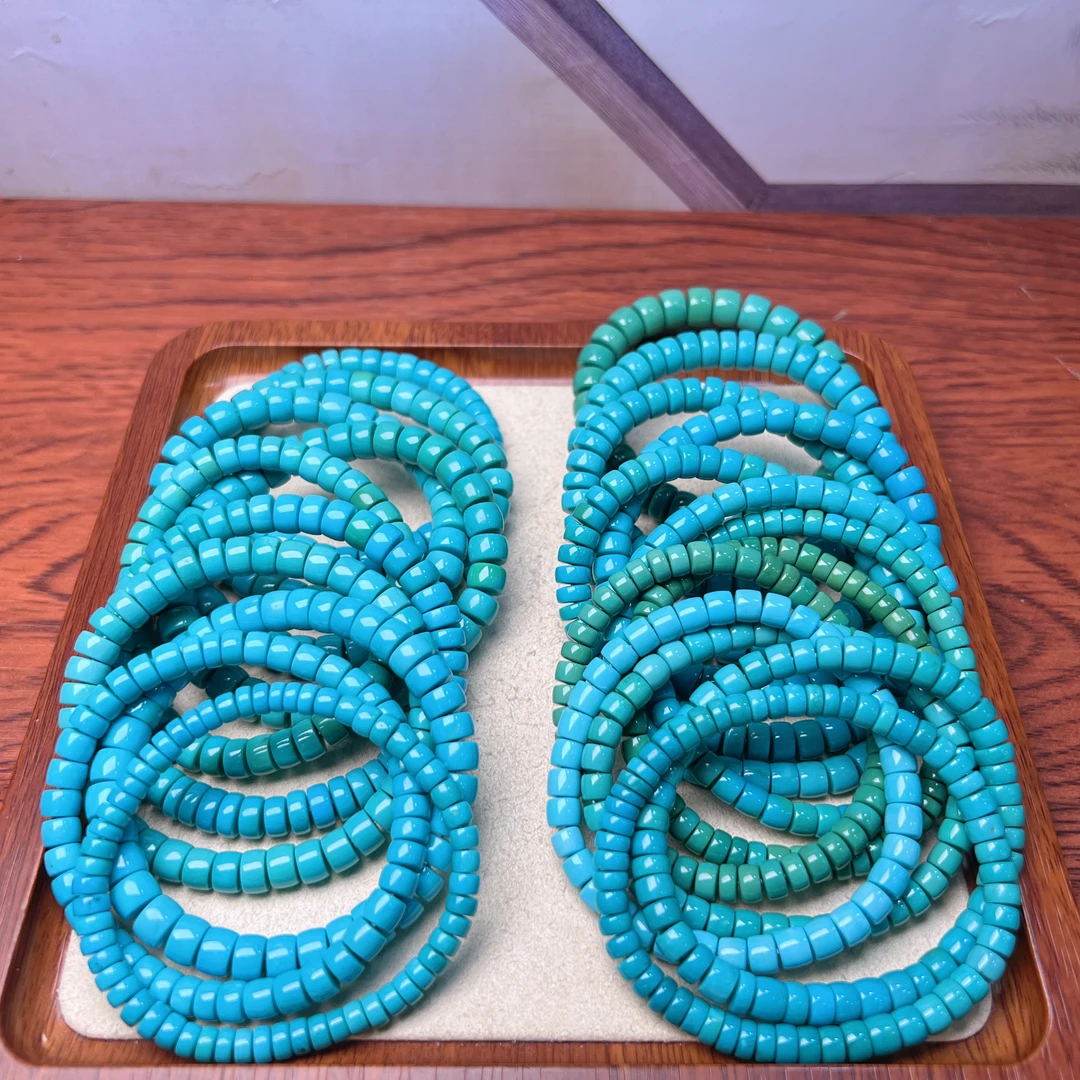 天然绿松石直切手串多样性发货发一件17.22g