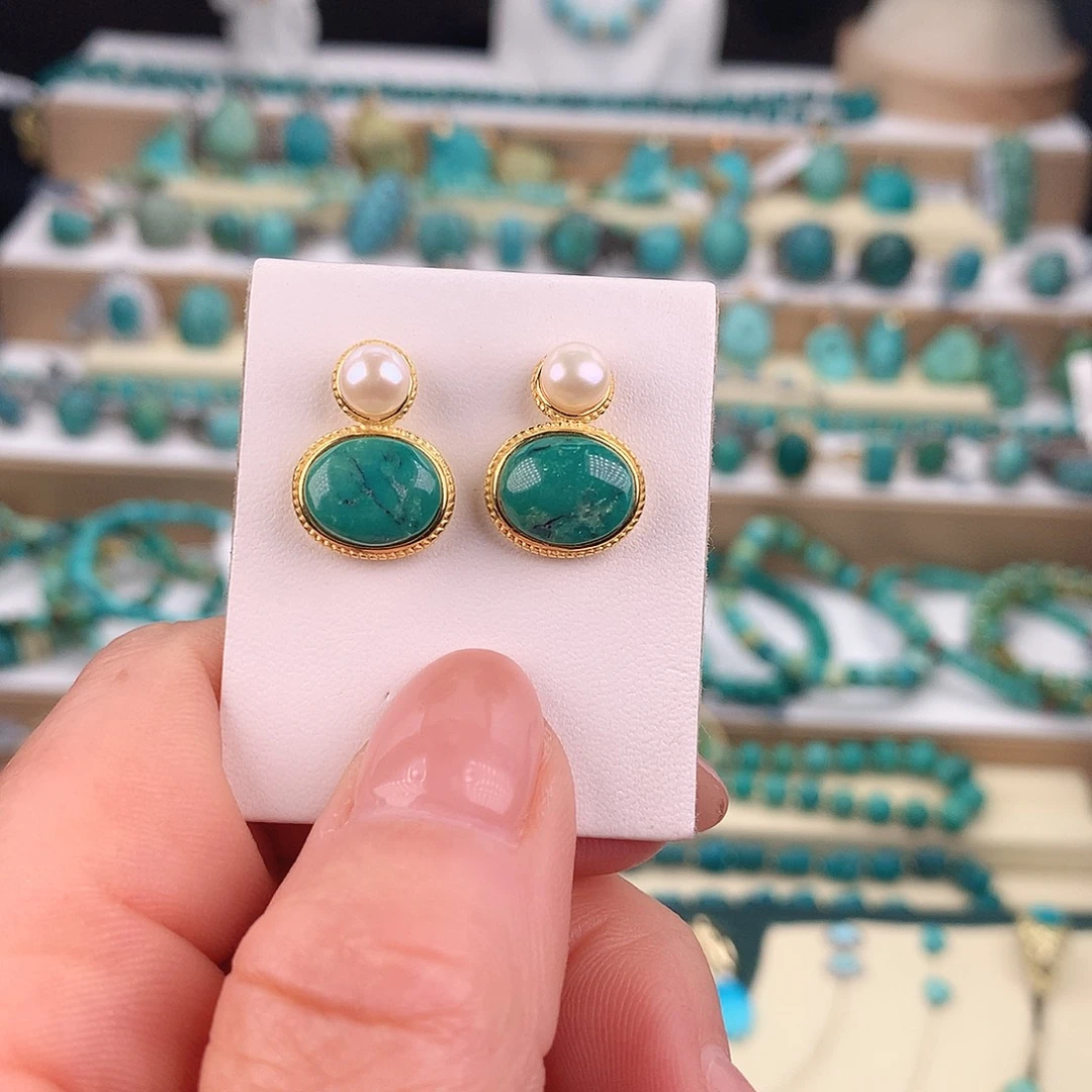 绿松石银S925镶嵌戒指