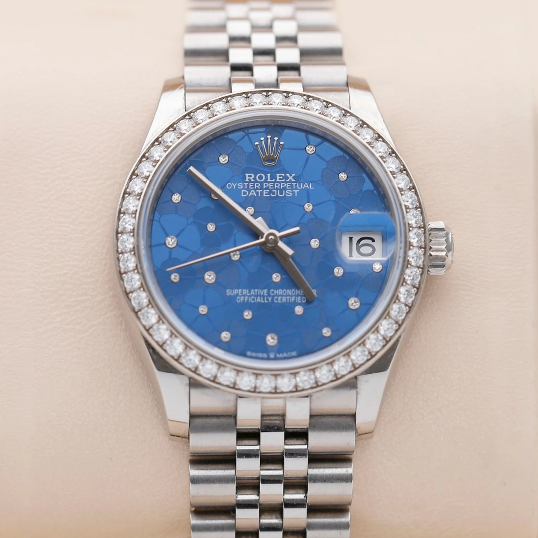 99新 Rolex/劳力士 日志278384/间白金/原镶钻/31mm/自动机械女表